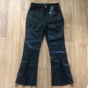 Faux Leather Flare Pants